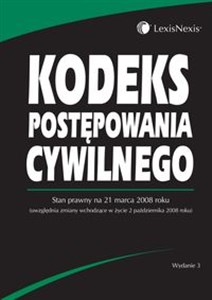 Obrazek Kodeks postępowania cywilnego Stan prawny na dzień 21 marca 2008 roku