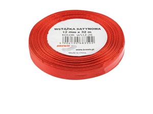 Picture of Wstążka satynowa czerwona 12mmx32m