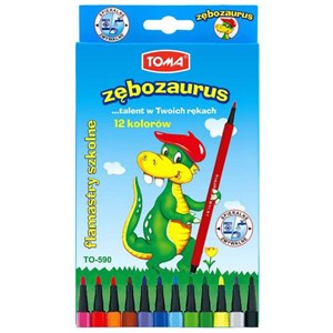 Picture of Flamastry szkolne Zębozaurus 12 kolorów spieralne
