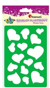 Obrazek Szablon plastikowy serca 148x105mm zielono-fiolet