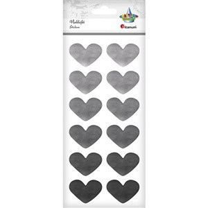 Picture of Naklejki foliowe serca srebrne 12szt.