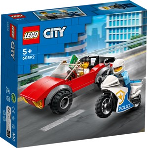 Obrazek LEGO City Motocykl policyjny - pościg za samochodem 60392