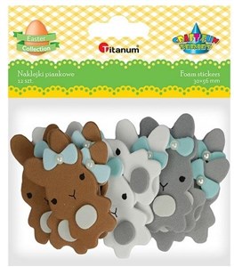 Obrazek Naklejki piankowe 3D Króliki 30x56mm mix 12szt