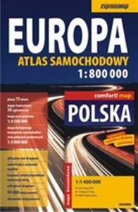 Obrazek Europa atlas samochodowy 1:800 000 + laminowana mapa samochodowa 1:1 400 000 – mapa kieszonkowa