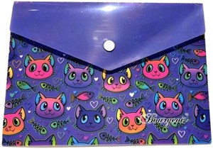 Obrazek Teczka A5+ plastikowa z klipsem Kotki