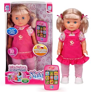 Obrazek Lalka Natalia chodząca ze smartfonem 41cm