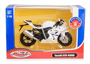 Obrazek MSZ Motocykl Suzuki GSX-R1000 biały w skali 1:18