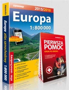 Obrazek Europa 2015/2016. Atlas samochodowy w skali 1:800 000 + pierwsza pomoc - krok po kroku