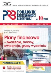 Picture of Plany finansowe-tworzenie, zmiany, ewidencja, grupy wydatków Poradnik Rachunkowości Budżetowej 10/18