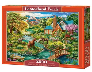 Obrazek Puzzle 2000 Idyllic House with Horses