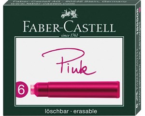 Picture of Naboje krótkie różowe 6szt FABER CASTELL