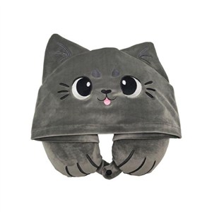Picture of Poduszka podróżna z kapturem Kot Hoodeazzz