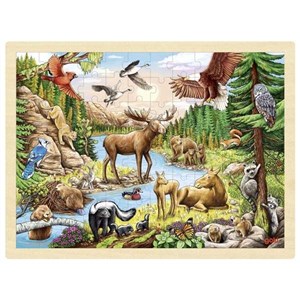 Obrazek Puzzle Zwierzęta Północnoamerykańskie 96 elem. , Goki 57409
