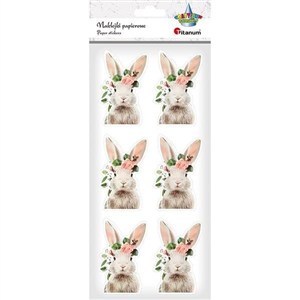 Obrazek Naklejki papierowe zając 6szt.