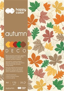 Obrazek Blok Happy Color Deco Autumn A4 5 kolorów 20 arkuszy 170g jesienny