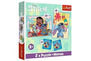 Obrazek Puzzle 2w1 + Memos Wesoły dzień Lilo&Stitch