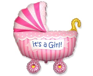 Picture of Balon foliowy 61cm Wózek dla dziewczynki