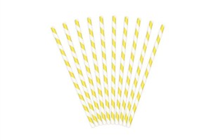 Picture of Słomki papierowe żółte 19,5cm 10szt