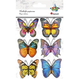 Obrazek Naklejki papierowe motyle 6szt
