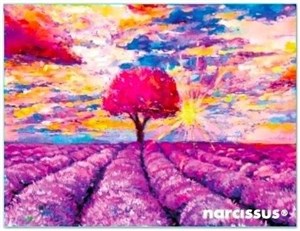 Obrazek Teczka kopertowa PP A7 Lawenda Vista Narcissus grubość 28 mikronów, zamykane na zatrzask typu napa