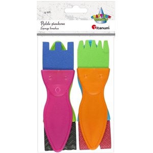 Obrazek Pędzle piankowe płaskie 4szt.