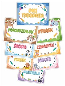 Picture of Plansze edukacyjne. Dni tygodnia (8 kart)