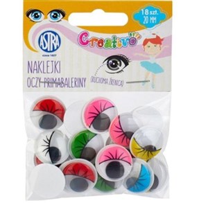 Obrazek Oczy samoprzylepne z rzęsami 20 mm Primabalerina