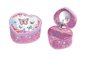 Obrazek Szkatułka z pozytywką serce Motylek