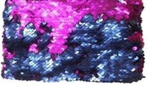 Obrazek Piórnik cekinowy niebiesko-różowy dwustronny