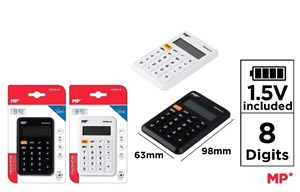 Obrazek Kalkulator kieszeniowy 6,3x9,8cm MIX