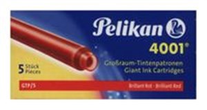 Picture of Naboje długie Pelikan 4001 GTP/5 czerwone 5 sztuk