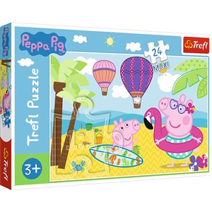 Obrazek Puzzle 24 Maxi Świnka Peppa na wakacjach