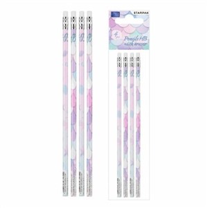 Obrazek Ołówek z gumką HB Mermaid 4szt