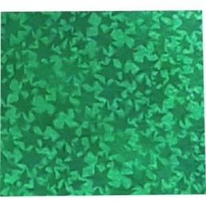 Obrazek Karton holograficzny zielony gwiazdy 25x35cm ark