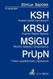 Picture of Kodeks spółek handlowych, Krajowy Rejestr Sądowy, Monitor Sądowy i gospodarczy, Prawo upadłościowe i