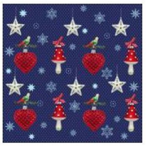 Obrazek Serwetki 33/3/20 Niebieskie/Ozdoby