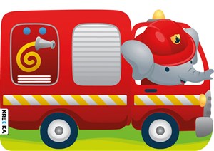 Obrazek Wóz strażacki. Pojazdy dla maluchów. Kolorowanka