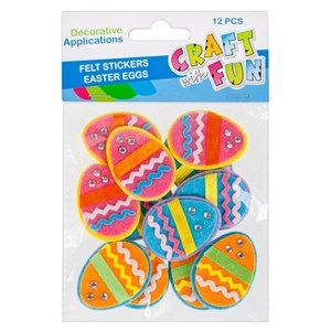 Obrazek Naklejki wielkanoc filc pisanki 12 sztuk