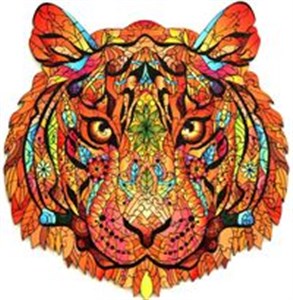 Obrazek Puzzle drewniane kolorowe Tygrys