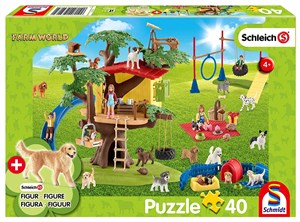 Obrazek Puzzle 40 Schleich Szczęśliwe psy