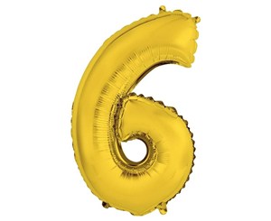 Obrazek Balon foliowy 6 złoty 35cm