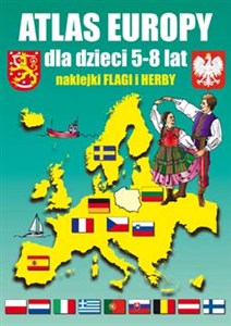 Obrazek Atlas Europy dla dzieci 5-8 lat Naklejki flagi i herby