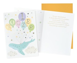 Obrazek Karnet B6 Urodziny Roczek (wieloryb)
