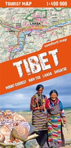 Obrazek Tybet Mount Everest Nam tso Lhasa Shigatse mapa południowej części Tybetu 1:400 000