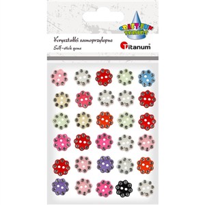 Obrazek Guziki samoprzylepne kwiatki mix 12mm 30szt