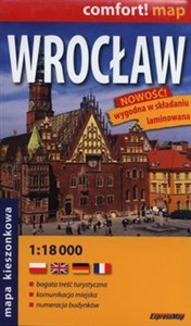 Obrazek Wrocław laminowany plan miasta 1:18 000 mapa kieszonkowa