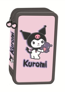 Picture of Piórnik szkolny potrójny z wyposażeniem KUROMI PINK