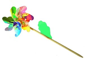 Obrazek Wiatrak śred.18 cm drewniany trzonek