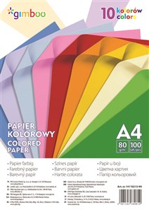 Picture of Papier kolorowy Gimboo A4 100 sztuk