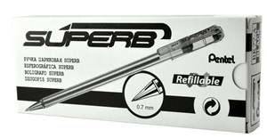 Obrazek Paczka Długopisy SuperB BK77 czarny 12 szt.